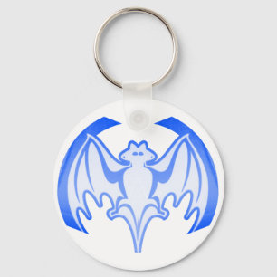 Bat Blue Inv The MUSEUM Zazzle Gifts Keychain