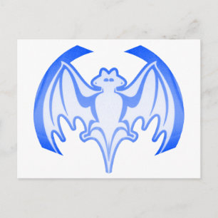 Bat Blue Inv The MUSEUM Zazzle Gifts Postcard