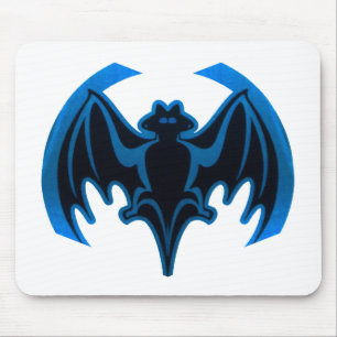 Bat Blue The MUSEUM Zazzle Gifts Mouse Pad