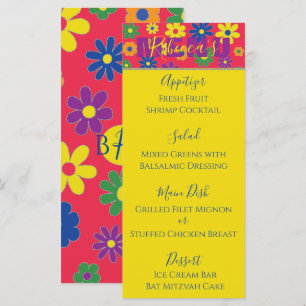 Bat BM ou Bar Mitzvah Elégant menu de nourriture à