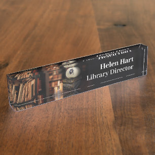 Bat, Book and Candle   Spooky Desk Nameplate