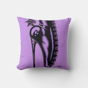 Bat Boot Throw Pillow