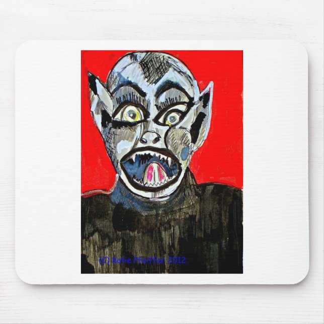 Bat Boy Scream by Katie Pfeiffer Mouse Pad (Front)