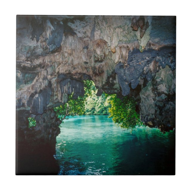 Bat Cave In Airai, Palau, Micronesia Tile (Front)