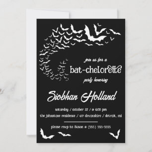 Bat-chelorette Halloween Themed Bachelorette Party Invitation