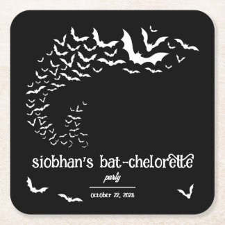 Bat-chelorette Halloween Themed Bachelorette Party Square Paper Coaster