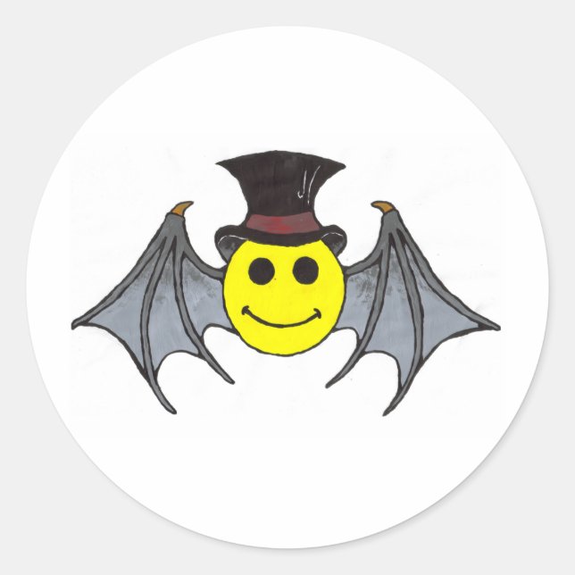 Bat Classic Round Sticker (Front)