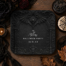 Bat Cocktails and Costumes Black Halloween Party