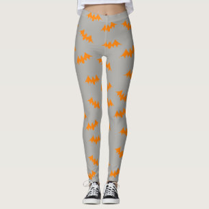 Bat Confetti Leggings Orange/Grey