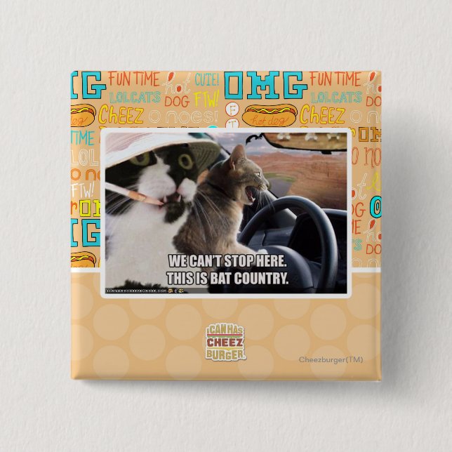 Bat country 2 inch square button (Front)