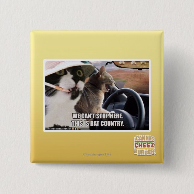 Bat country 2 inch square button (Front)