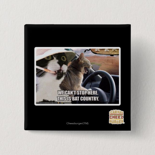 Bat country 2 inch square button (Front)
