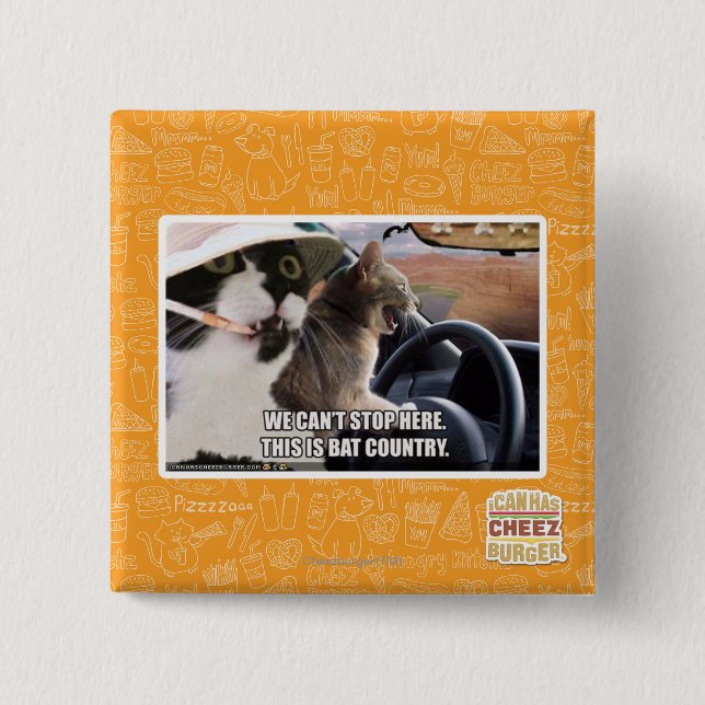 Bat country 2 inch square button (Front)