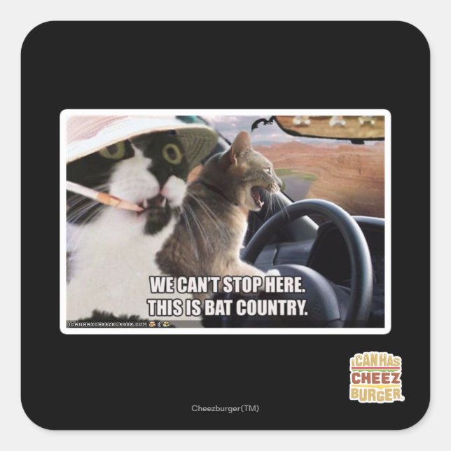 Bat country square sticker (Front)