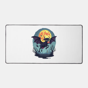 Bat Cow at Midnight Desk Mat