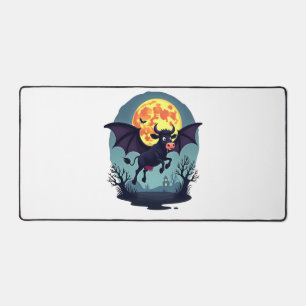 Bat Cow at Midnight Desk Mat
