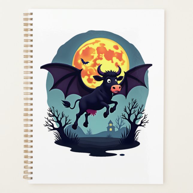 Bat Cow at Midnight Planner (Front)
