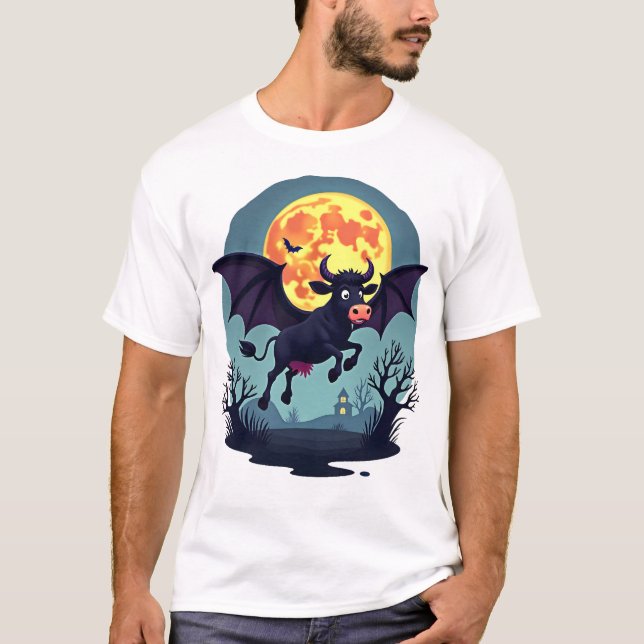 Bat Cow at Midnight T-Shirt (Front)