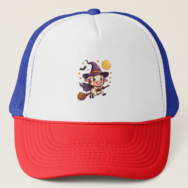 Bat Cow at Midnight Trucker Hat (Front)