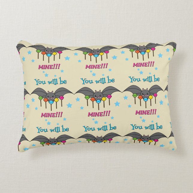 Bat Craving Lollipops - You Will Be Mine Accent Pillow (Front)