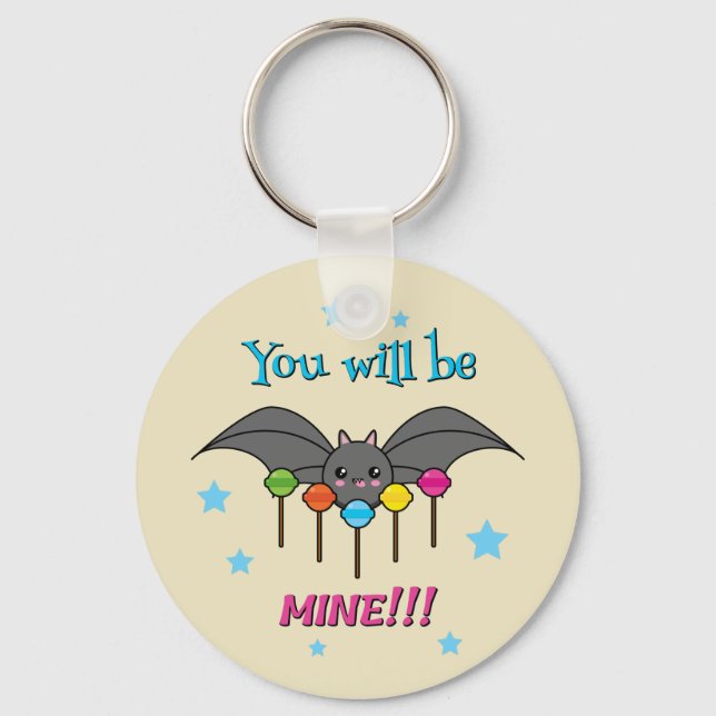 Bat Craving Lollipops - You Will Be Mine Keychain (Front)