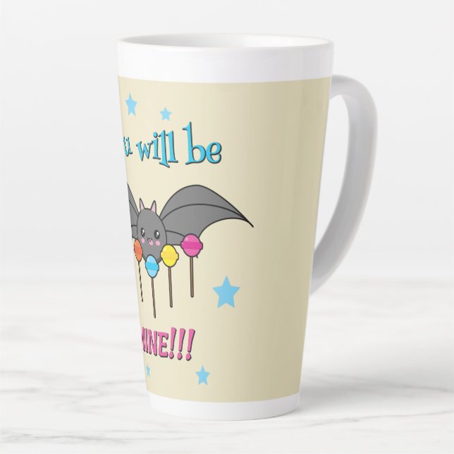 Bat Craving Lollipops - You Will Be Mine Latte Mug (Right Angle)