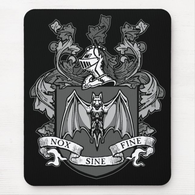 Bat Crest Gray - Mousepad (Front)