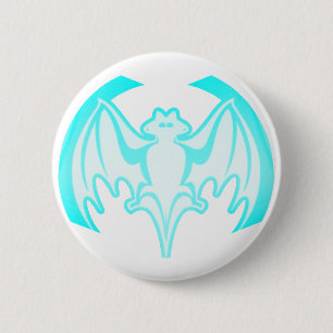 Bat Cyan Inv The MUSEUM Zazzle Gifts 2 Inch Round Button