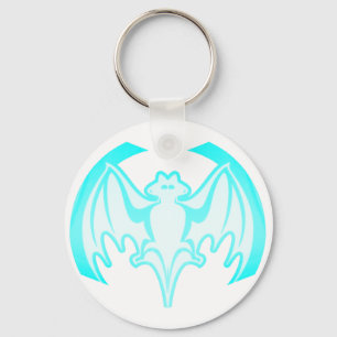 Bat Cyan Inv The MUSEUM Zazzle Gifts Keychain