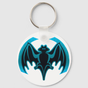 Bat Cyan The MUSEUM Zazzle Gifts Keychain