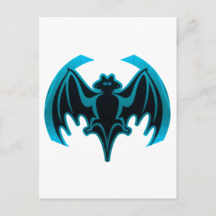 Bat Cyan The MUSEUM Zazzle Gifts Postcard