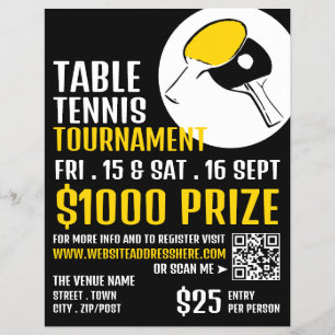 Bat Design, Table Tennis Tournament Flyer