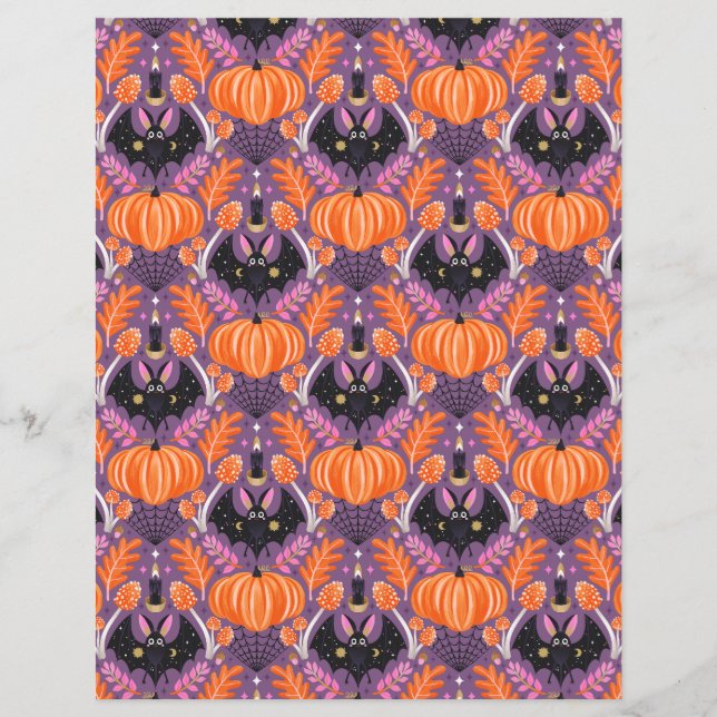 Bat d'Halloween mignonne et papier Citrouille (Devant)