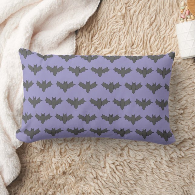 Bat Drawing Halloween Lumbar Pillow (Blanket)