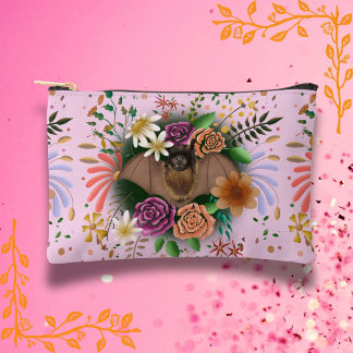 Bat Flowers Floral Botanical  Accessory Pouch