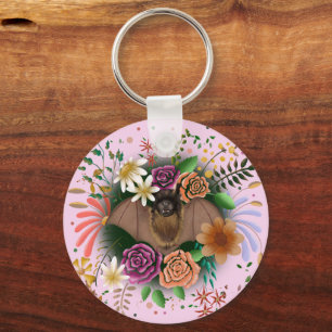 Bat Flowers Floral Botanical Keychain