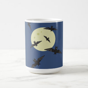 Bat flying in the moon coffee mug