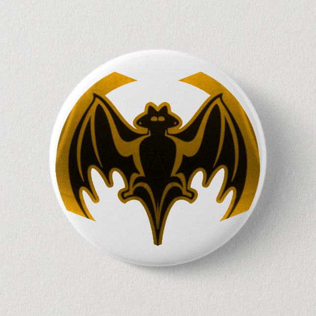 Bat Gold The MUSEUM Zazzle Gifts 2 Inch Round Button (Front)