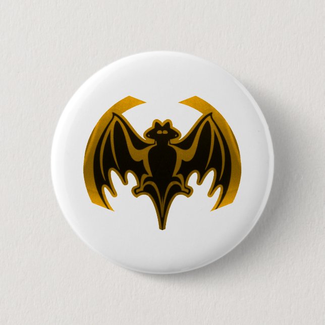 Bat Gold The MUSEUM Zazzle Gifts 2 Inch Round Button (Front)