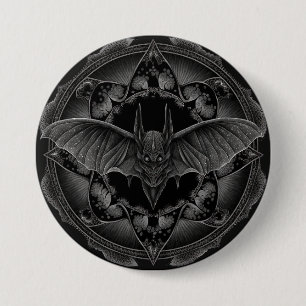 Bat Gothic Dark, Ai Generated Design 3 Inch Round Button