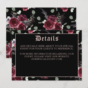 Bat gothique noir élégant et carte Rose
