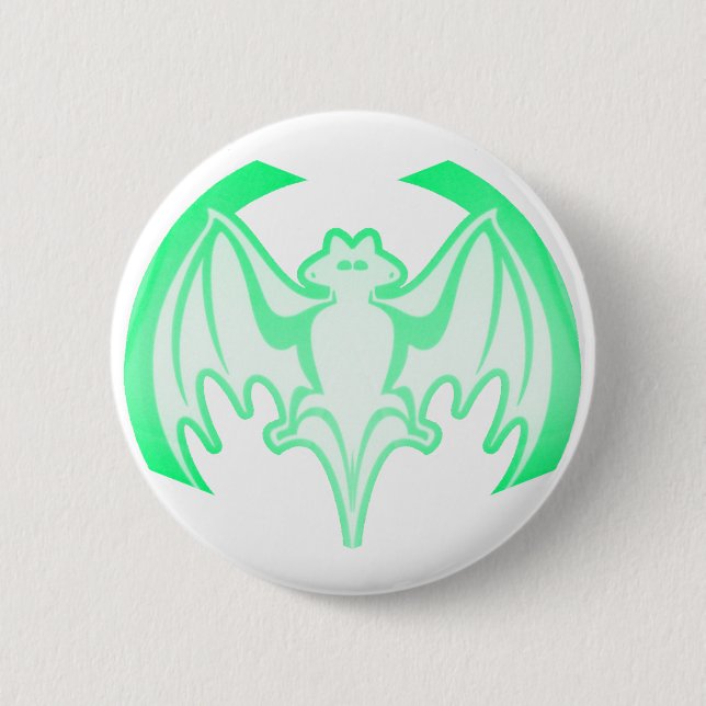 Bat Green Inv The MUSEUM Zazzle Gifts 2 Inch Round Button (Front)
