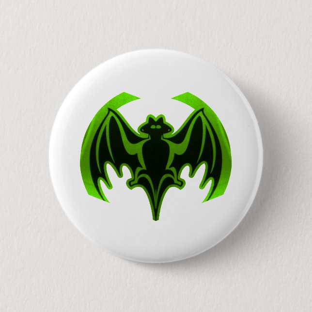 Bat Green MUSEUM Zazzle Gifts 2 Inch Round Button (Front)