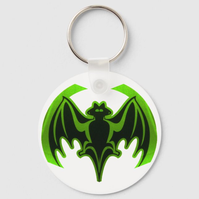 Bat Green MUSEUM Zazzle Gifts Keychain (Front)