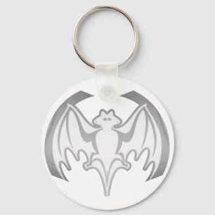 Bat Grey Inv The MUSEUM Zazzle Gifts Keychain