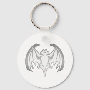 Bat Grey Inv The MUSEUM Zazzle Gifts Keychain
