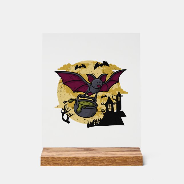 Bat Halloween Acrylic Sign (Front)