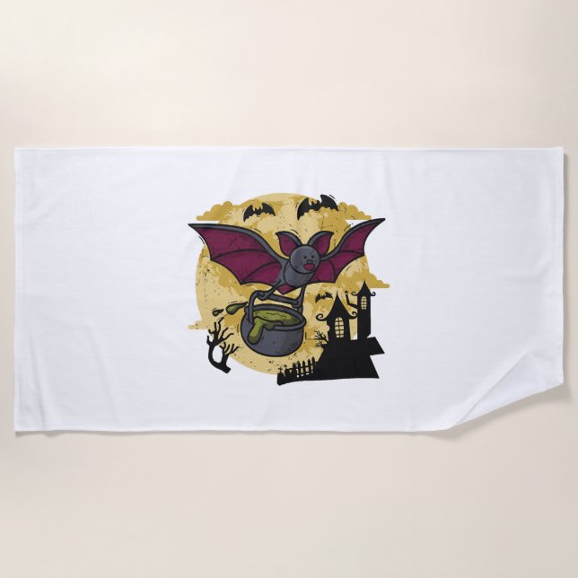 Bat Halloween Beach Towel (Front)