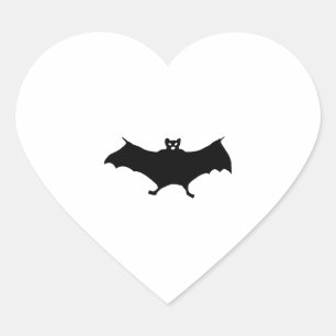 Bat Halloween    Heart Sticker