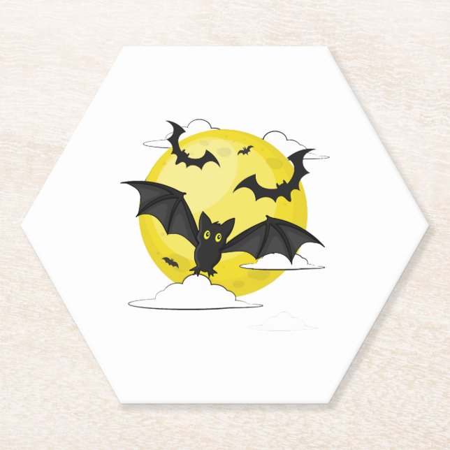 Bat Halloween     Paper Coaster (Front)